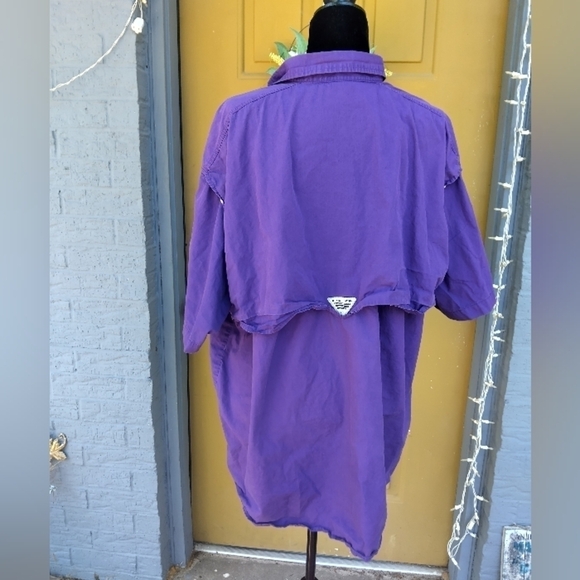 Men's Columbia PFG Performance Fishing Gear Vented Purple Shirt XXL PFG - Picture 4 of 5